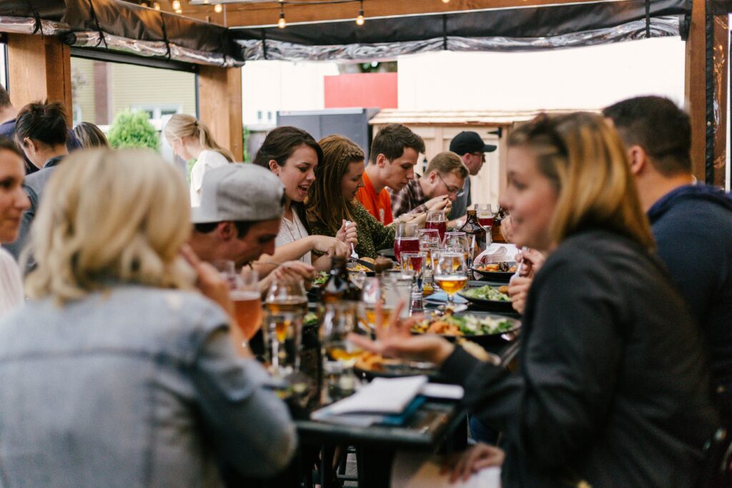 Image of a food tour experiencing culinary tourism. 