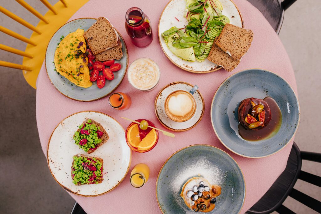 A table of brunch in Providence, Rhode Island. 