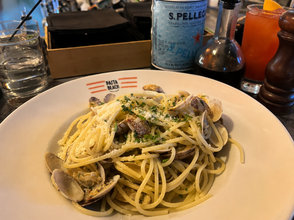 A photo of Spaghetti alle vongole at Pasta Beach in Newport, RU.
